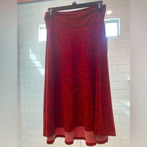 Lularoe Azure NWT NEW skirt red print size small